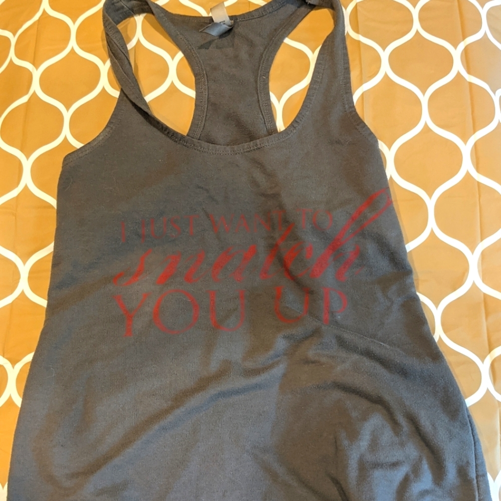 "Snatch" Racerback Workout Tank- Gray size sm